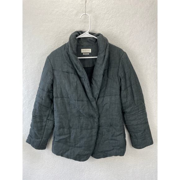 Isabel Marant Étoile Women’s 34 US 2 Plaid Linen Blend Puffer Coat Winter Jacket - Picture 2 of 12